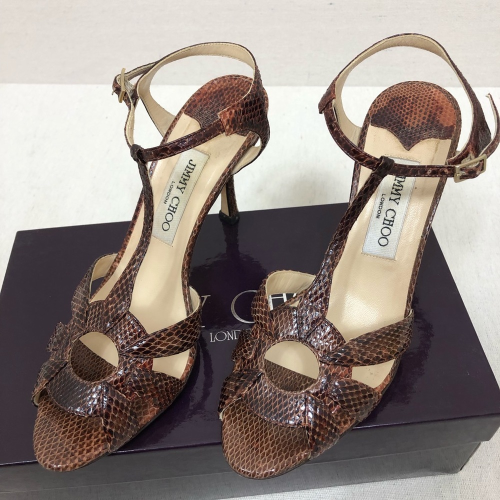Jimmy Choo Snakeskin Sandals - Picture 4 of 5